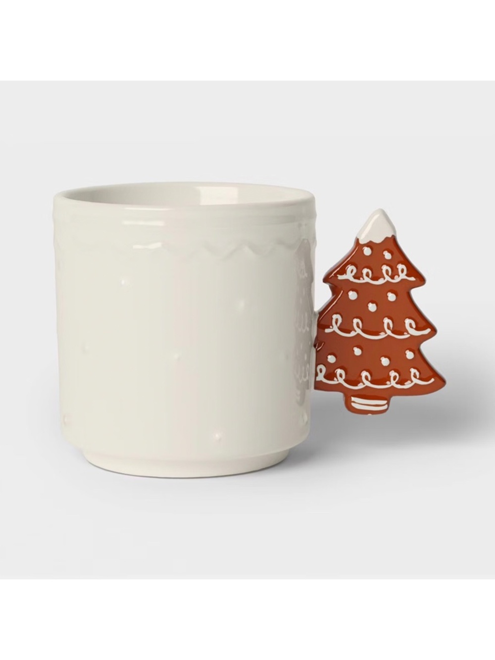 Wondershop at Target Cream Mug with Brown gingerbread Christmas tree handle